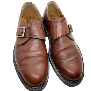 Bass Oxford Dress Size 9 M Shoes Men's Brown Leather Almond Toe Monk Strap